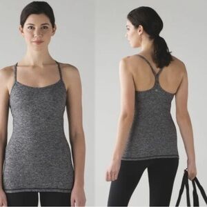 Lululemon Power Y Tank in Heathered Deep Coal Size 10